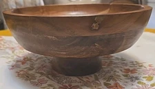 Beautiful Rustic Mcm Style Multi-tonal Low Profile medium Wood Centerpiece Bowl