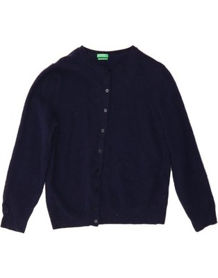 BENETTON Mädchen Strickjacke Pullover 12-13 Jahre dunkelblau Wolle DJ83