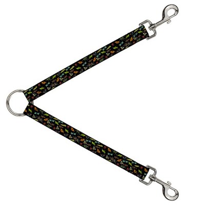 Dog Leash Splitter Insects Scattered Black (US IMPORT)