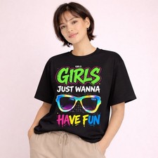 Party Vibes Just Wanna Have Fun Tie Dye Shirt for Women Girls Birthday Gift Tee