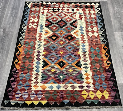 Vintage Kelim traditionell handgefertigt orientalisch Wolle Kelim 5 Fuß 10 Zoll x 3 Fuß 175 cm x 123 cm