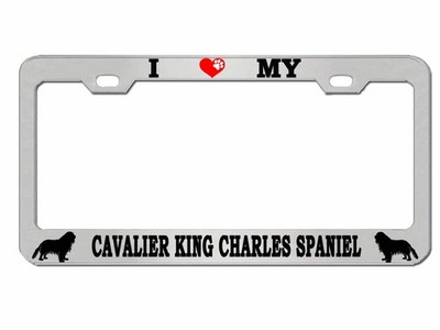 Cavalier King Charles Spaniel Metal License Plate Frame Personalized