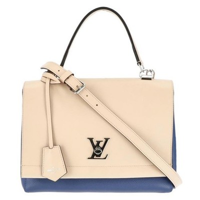 Louis Vuitton LV Handtasche M41793 Lockme II Beige x Blau Leder 2670172