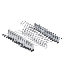 Amber Home 12 Pack Heavy Duty Add on Metal Pants Skirt Hangers Stackable Add-on