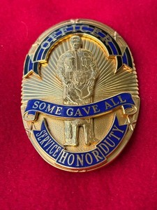 Collectible Blue Line Police Commemorative Badge Symbol Arts