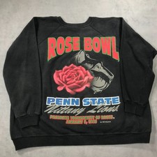 Vintage Penn State Rose Bowl 1995 Sweatshirt Men's XL Black Crew Neck Distressed