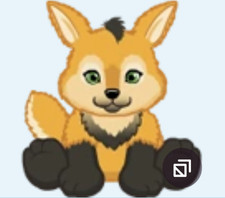 Webkinz Maned Wolf yellow gold black deer wolf cub dog puppy Virtual code msgd