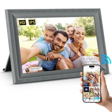 Digital Picture Frame WiFi Grey Send Photos from Phone16GB Storage Smooth Sys...