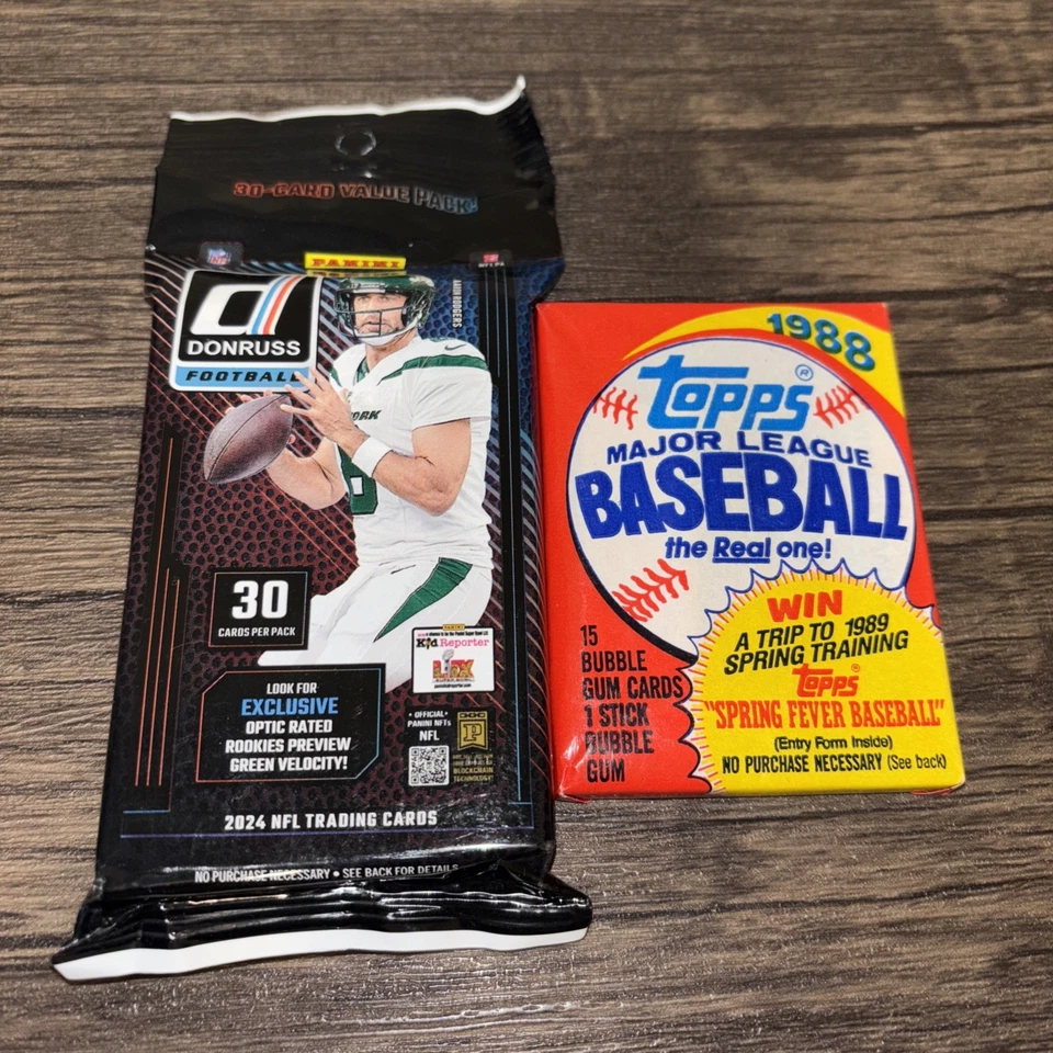 2024 Donruss Football 30 Card Fat Pack & 1988 Topps Baseball 15 Card Pk-FreeShip - Image 2 of 4