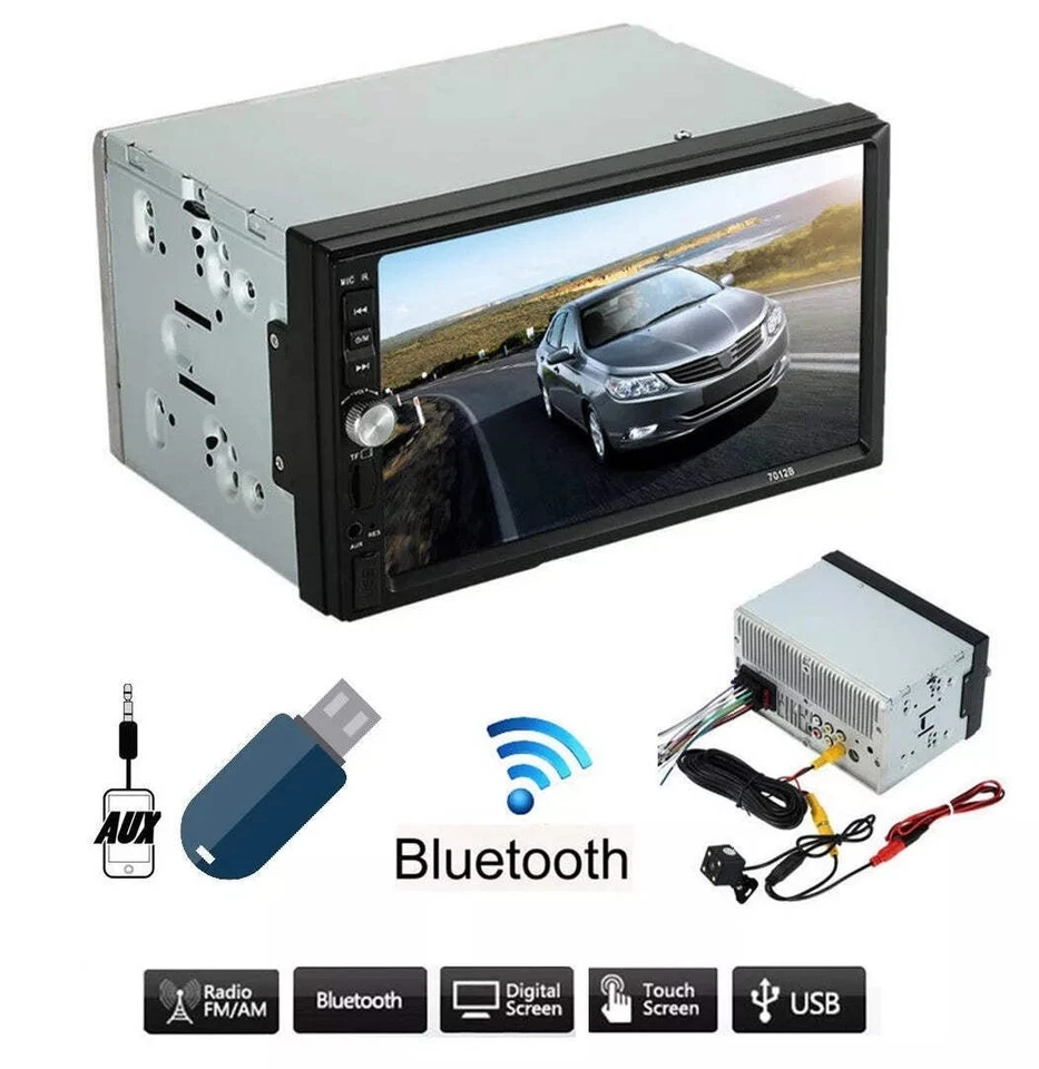 Autoradio 2 Din 7" Bluetooth MP5 Stereo Touchscreen USB SD AUX FM RADIO - NO GPS - Immagine 2 di 4