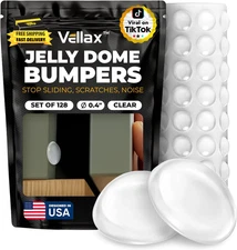 Cabinet Door Bumpers 128 Pcs - Clear Self Adhesive Pads, Cabinet Stoppers, Rubbe