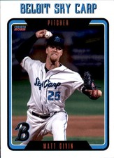 2023 Beloit Sky Carp Choice #20 Matt Givin Boston Massachusetts MA Baseball Card