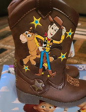 Disney Toy Story Woody Bullseye Cowboy Boots Side Zip Brown Toddler Boys Size 5