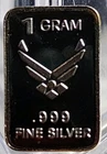 1 Gram .999 Fine Silver Art Bar Ingot. Death From Above. Fun & Unique