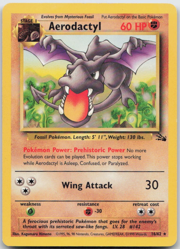 Aerodactyl 16/62 Rare Fossil Pokemon TCG LP