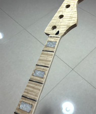 AAAA 4 string Gloss Flame Maple Bass guitar neck part 20 Fret block inlay