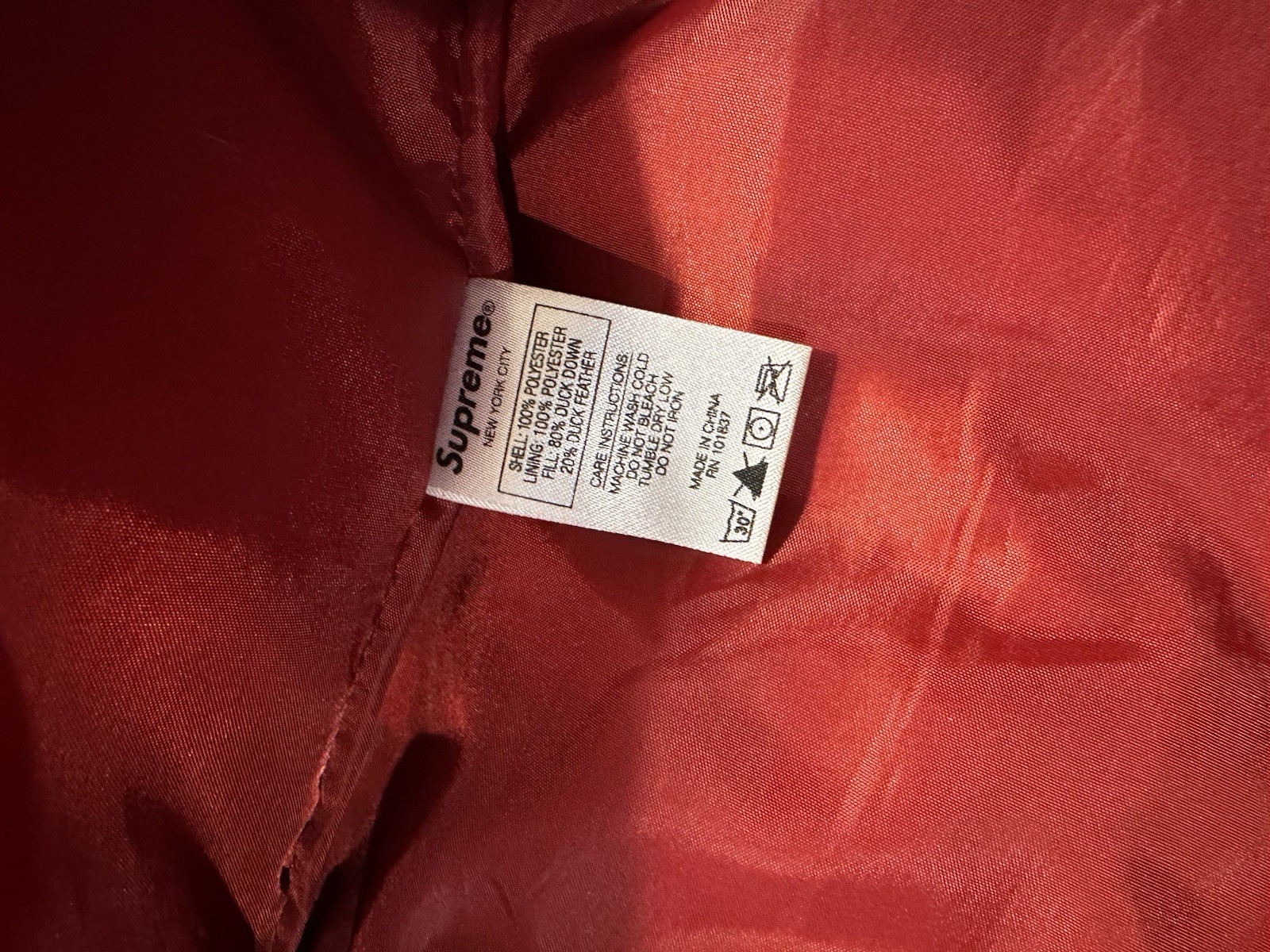 Supreme Stripe Panel Down Jacket FW18Burgundy, du… - image 4