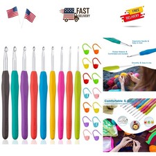 23 PCS Crochet Hooks, Ergonomic Handle Crochet Hooks Set for Arthritic Hands,...
