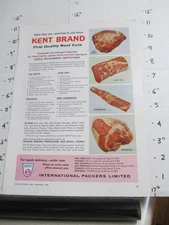magazine ad 1960s INTERNATIONAL Packers Ltd Kent brand meat beef restaurant