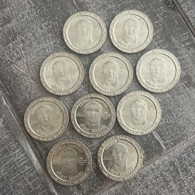 Lot of 10 George Foreman MGM Grand Casino $1 Tokens 1994 Boxing Collectible