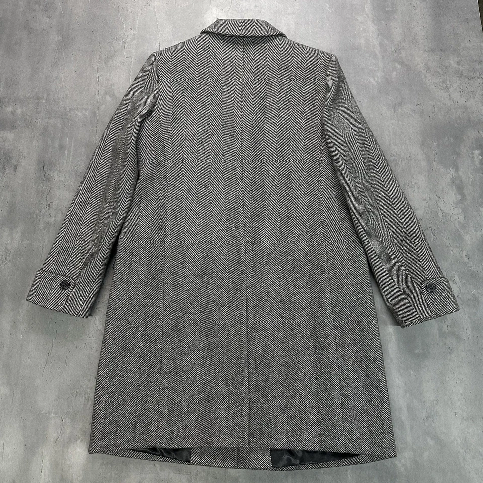 Abrigo de lana gris espiga para mujer Lauren Ralph Lauren talla 10 Foto 2 de 4