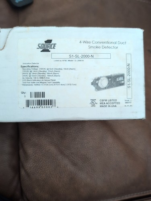 #ad Source 1 S1 SL 2000 N 4 Wire Conventional Duct Smoke Detector $280.00