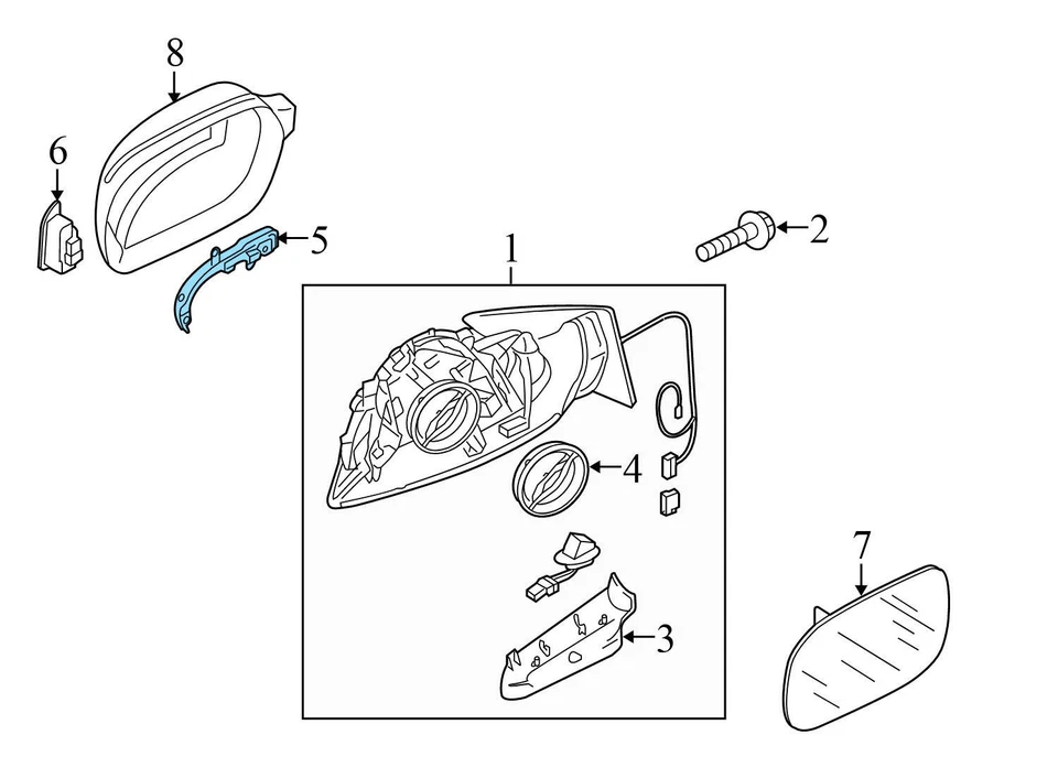 RIGHT - SIDE VIEW MIRROR TURN SIGNAL LIGHT - AUDI A4 A5 S4 S5 - 8K0949102B - Image 3 of 4