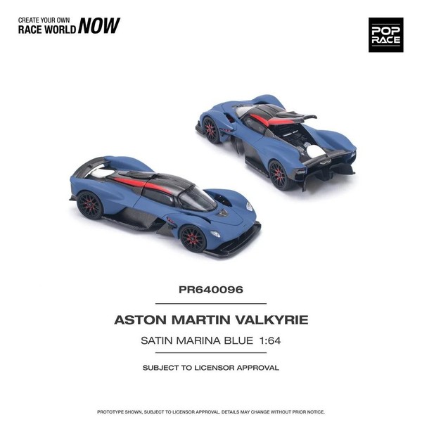 Aston Martin Valkyrie Satin Marina Blau 1:64 MaßStab Pop Race PR640096-image