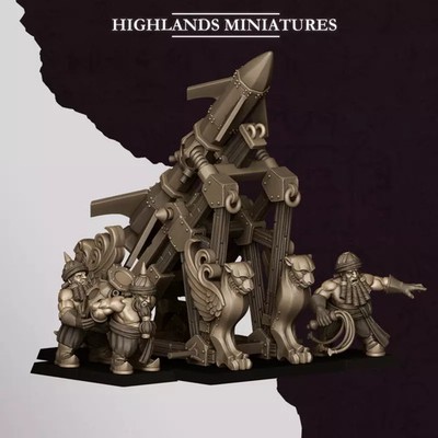 Higlands Miniature 3D Figur Wargame Dämonenzwerge   Marduk Raketenlanze