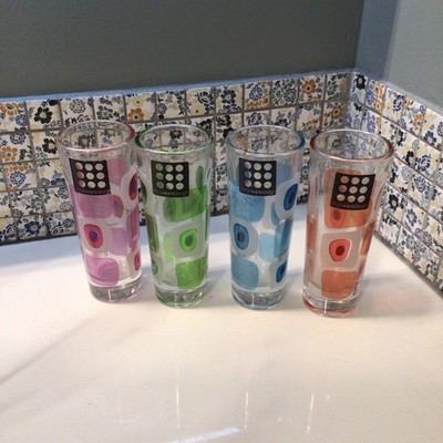 Cerve Multicolor Geometric Painted Tall Shot Glasses Set Of 4 - Made In Italy