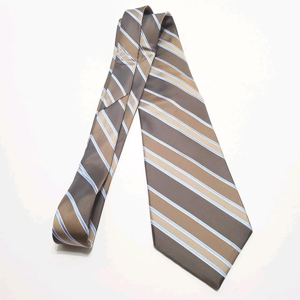 Corbata Jones New York marrón y tostado patrón geométrico para hombre corbata de seda Foto 2 de 4