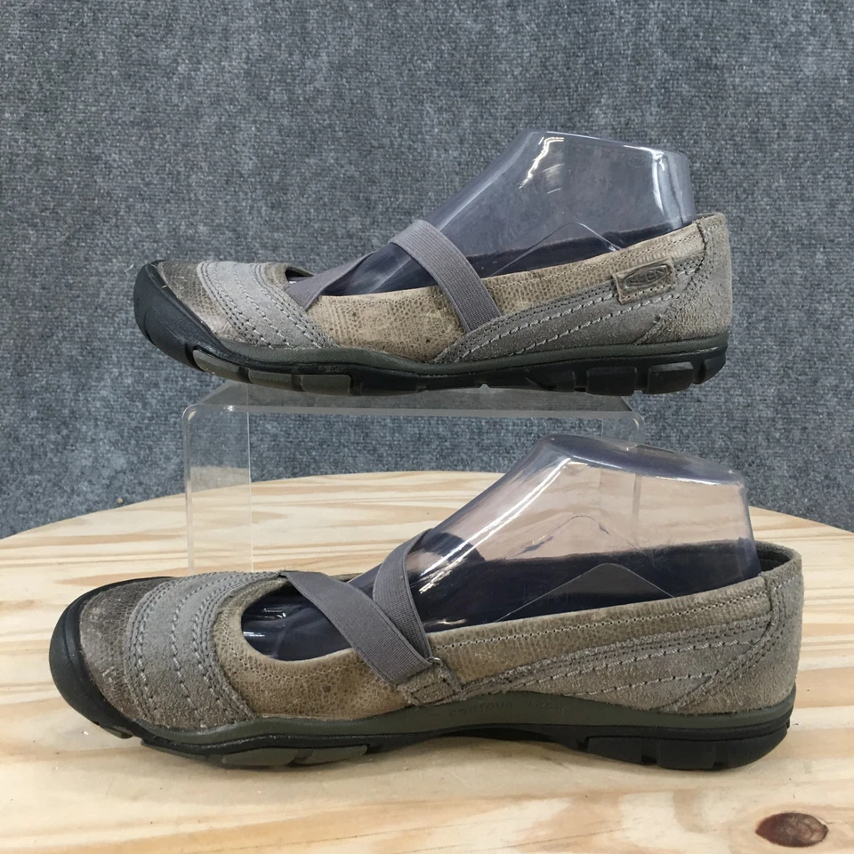 Zapatos Keen para mujer 9 Rivington CNX sin cordones Mary Jane planos gris gamuza cuero Foto 2 de 4