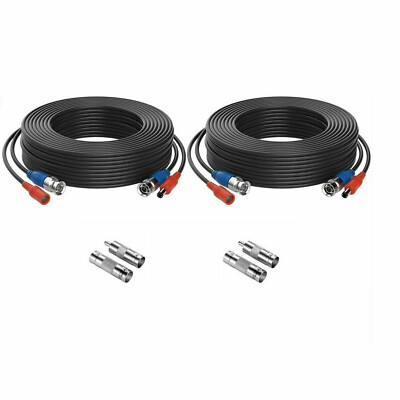 ZOSI 2x 60FT 20M 4K CCTV Camera DVR Video Power Security BNC RCA Copper Cable