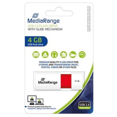 USB-Speicherstick rot 4GB MEDIARANGE MR970 (4260283118151)