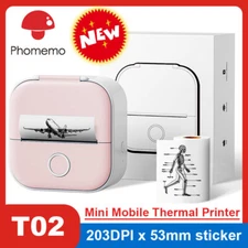 Phomemo T02 Portable Pocket Mini Thermal Printer Photo Label Sticker Bluetooth