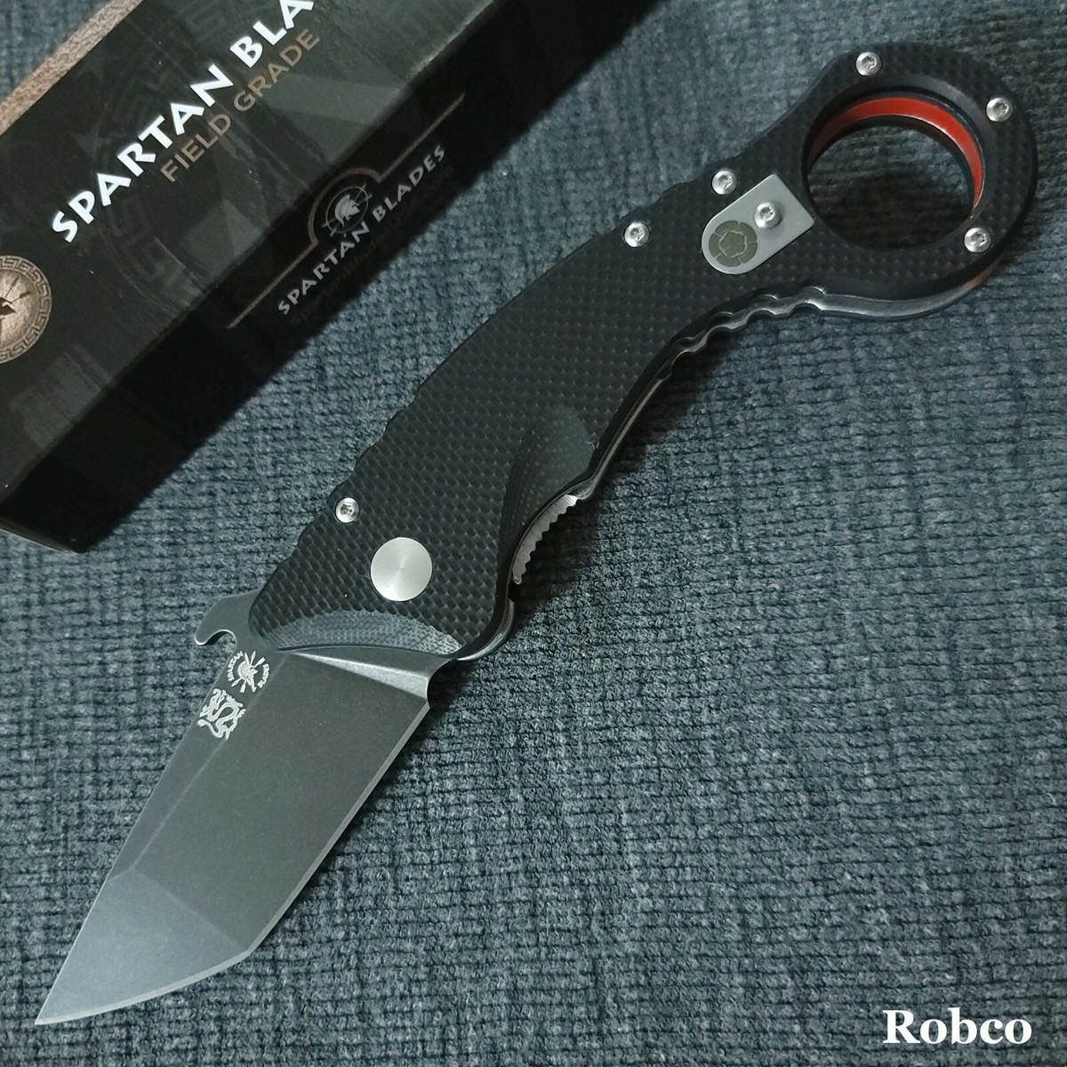 Spartan Blades Shoto Ronin Folding Karambit CTS-XHP Black Tanto ...