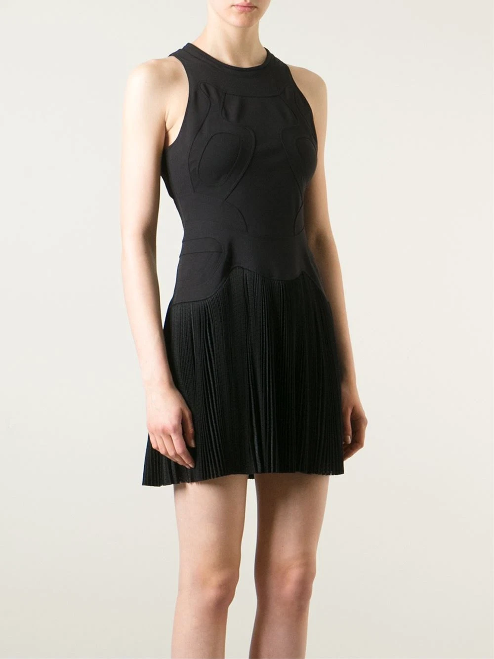 $1.170 0 2 xs s Alexander Wang abito sneaker senza maniche in vinile traforato plissettato