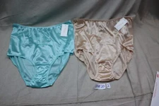 Vintage NYLON Panties Fashions By Teri Sz 10 Teal Tan  Pin-Up Retro Embroidered