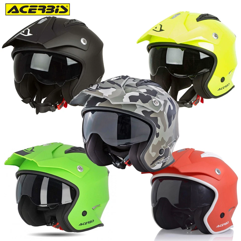 CASCO ACERBIS JET ARIA STREET URBAN CON VISIERINO PER MOTO SCOOTER TRIAL QUAD