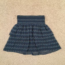 Old Navy Pull On Skirt Small Short Lined Lightweight Blue Geometric Casual