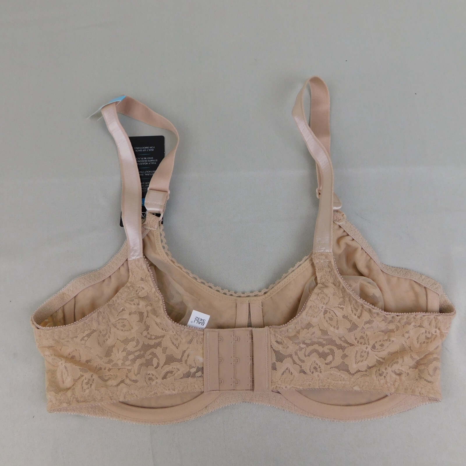 Bali 3432 Comfort U Lace Smooth Seamless Full Coverage Bra 38C, Nude