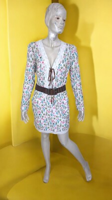 Robe One Step Manches 3/4 - Beige Et Noir - Taille 38 - Occasion Très Bon état