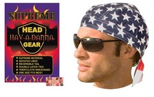 HAV A HANK USA FLAG LINED DO RAG COTTON FITTED TIED BANDANA Head Wrap Skull Cap