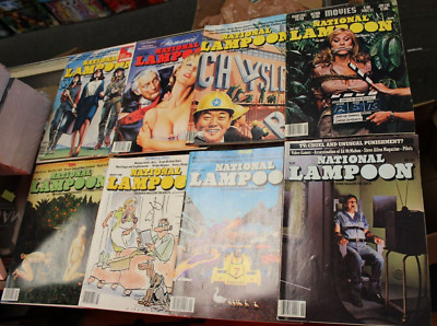 NATIONAL LAMPOON 1981 SET (8 Magazines) Sin, Chaos, Romance, America, Movies