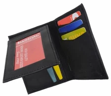 L-Shape Flap Up Lambskin Leather Wallet with ID and Credit Card Slots Mens
