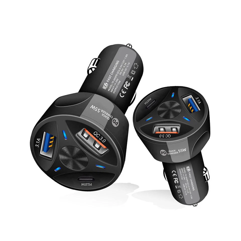 2 USB+PD 20W Type C Fast Adapter Car Charger For Samsung iPhone 13 12 Pro Max - Image 2 of 4