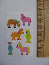 Mrs. Grossman's Stickers CHUBBY PONIES 2" X 3.25" 1 Mod NOS b