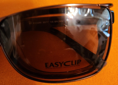Eyeglasses Easy Clip Polarized Lens 50-17-135 Brown New! 30  display picture 3