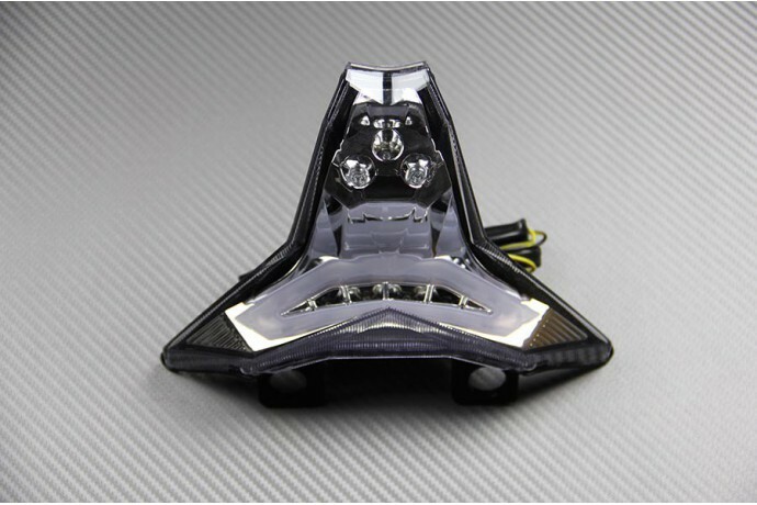 Feu arrière LED transparent à clignotants intégrés haute visibilité pour Kawasaki ZX10R