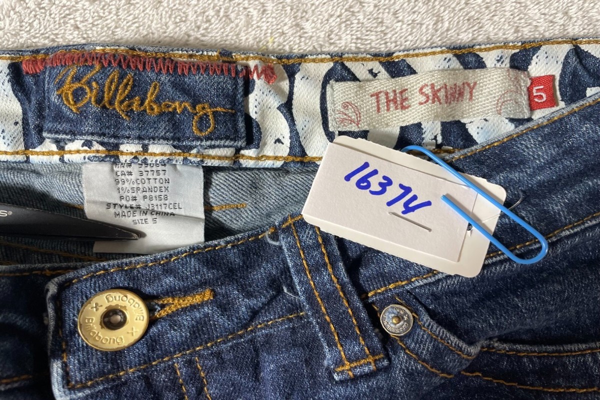 BillaBong The Skinny women's blue denim stretch jeans 5 W27 x L30